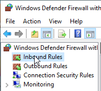 Inbound Rules Tab